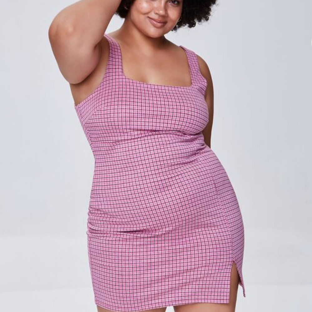 Forever 21, pink plaid dress. Size 3x